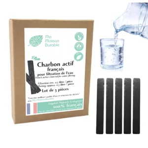 Pack de x5 Charbons Actifs Français Filtration 0.5L/Bâton